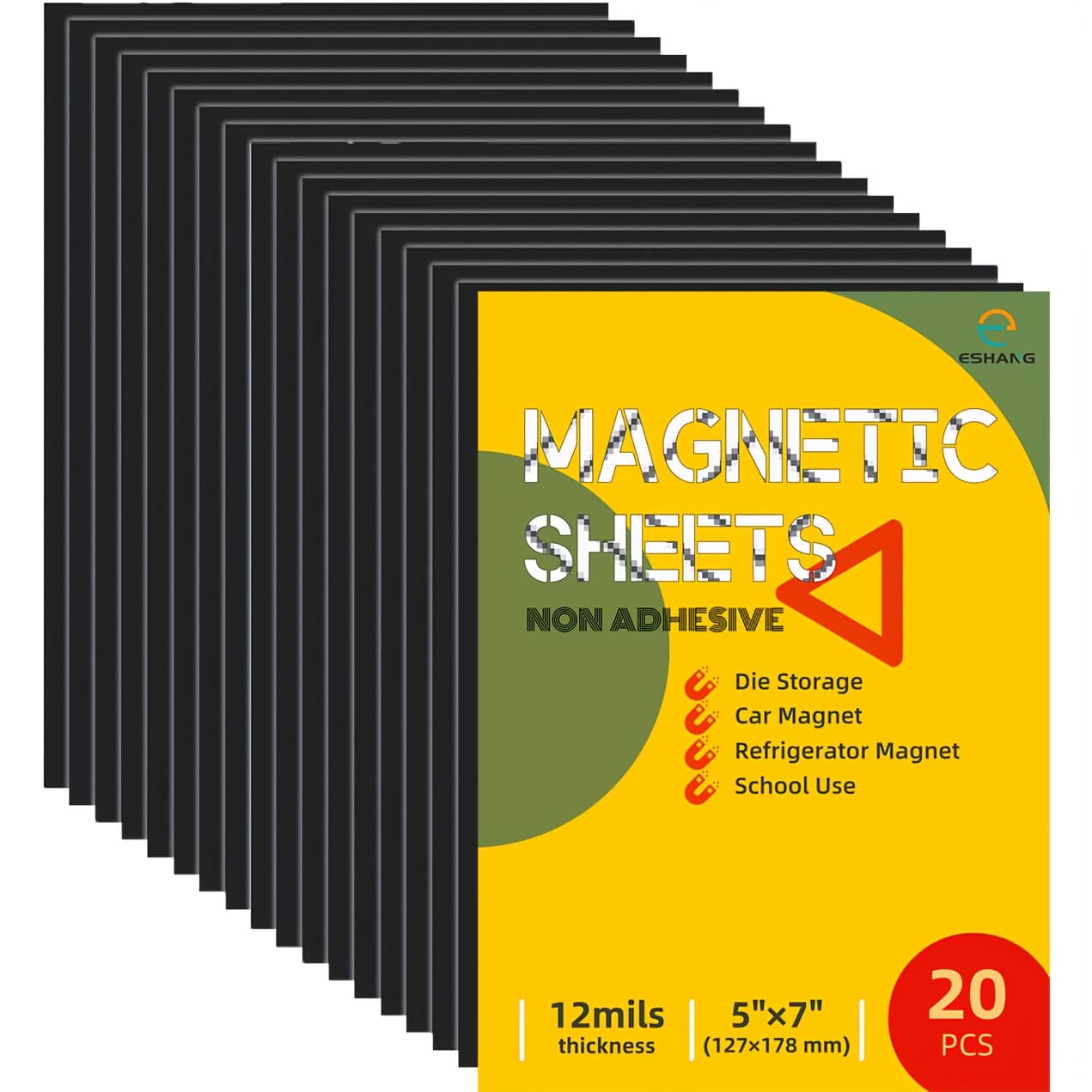 TEMU Non-adhesive Flexible Magnetic Sheet, For Die Storage, Arts And Crafts, Scrapbooking Photograph, Easy To Organize And Cut, 20pcs, 5 X 7 Inches, 12 (0.3mm) Thickness, Scrapbooking Storage
