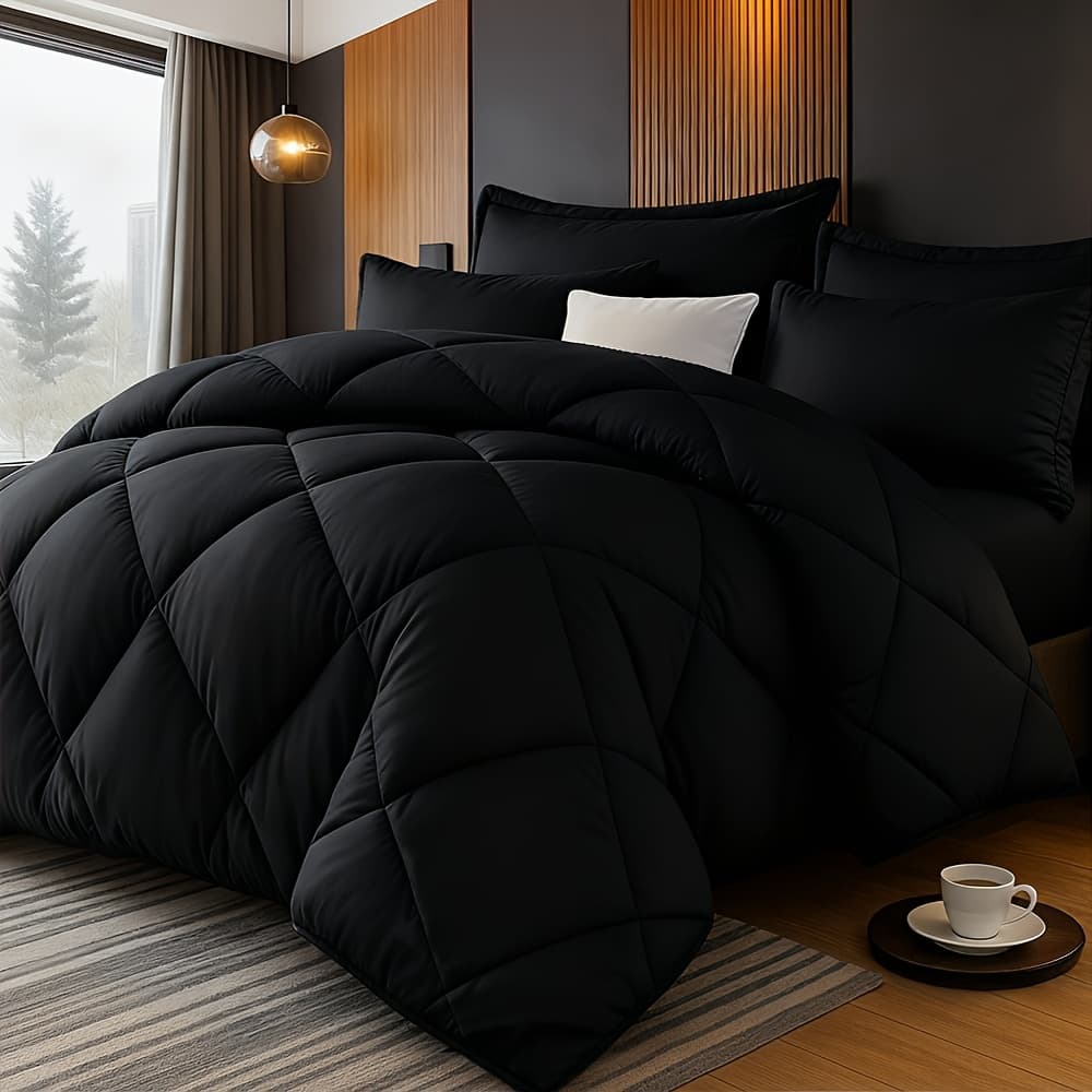 TEMU 2/3pcs Minimalist Luxurious Diamond Grid Large Size Comforter Soft Microfiber Breathable For Bedding Set With Down Altemative Comforter And Pillowcases Large Size Bedroom Decor And Accessories