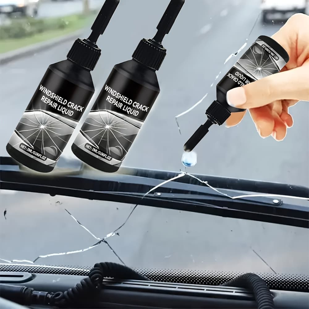 TEMU Windshield Repair Kit, 15-minute , Stops Spread, Diy And 250+. Works On , Star , And Scratches. 2 Options-2-pack Of Windshield Repair Fluid Repair Fluids + 1 Suction Mount. Portable Set
