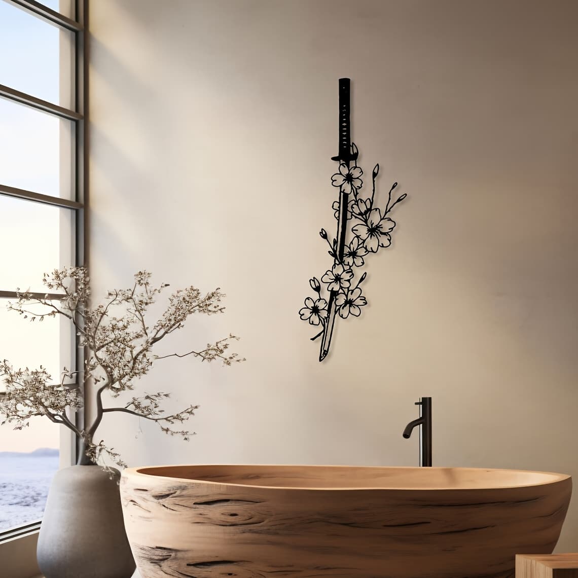 TEMU 1pc Japanese Blooming Plum Metal Wall Art, Art Metal Wall Mural, Perfect For Living Room And Bedroom Decoration, Ideal Gift For Lovers, , Easy To Hang 15.7inx6in