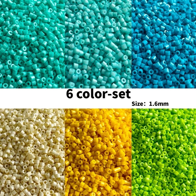 TEMU 6-color Set, 4800pcs, 5g Per Color, Total 30g, Size 1.6mm/0.063inch, , Beads And Bead Assortments, For Necklace Earring Jewelry