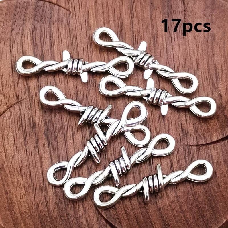 TEMU 17pcs Of Charm Connector Pendants, Bohemian Style Jewelry Additions, Handmade Components For Bracelet, Necklace, And Earrings, Measuring 34*11mm