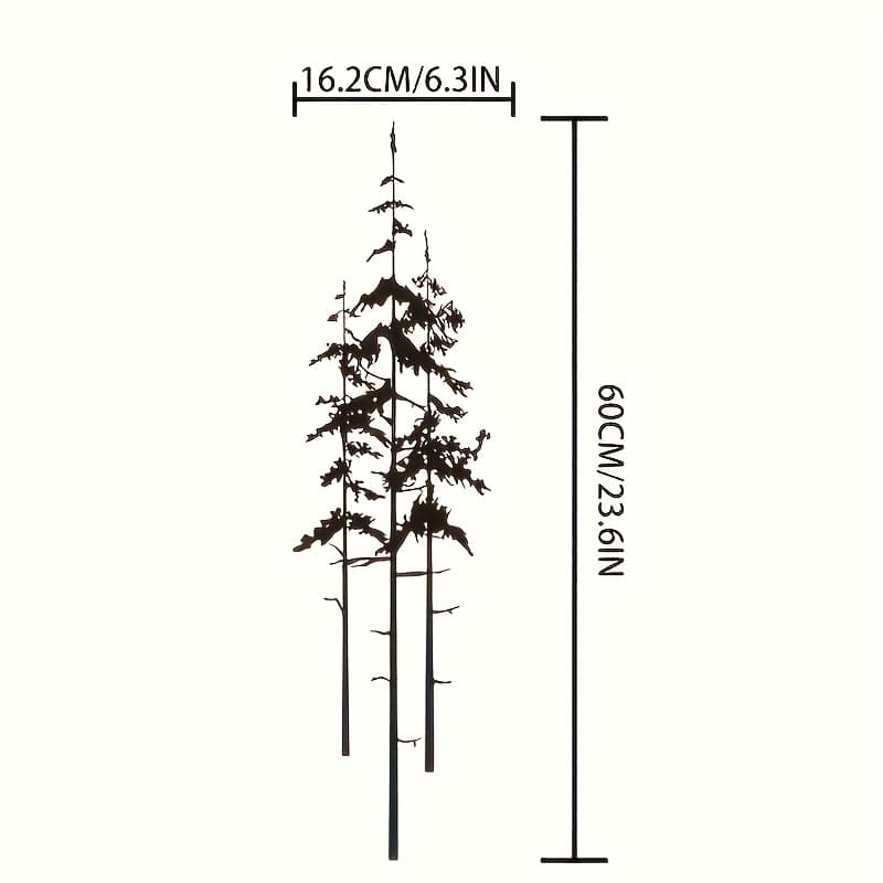 TEMU Pine Tree Series Metal Wall Art Outdoor Hanging Home Decor Forest Wall Art Farmhouse Decor Fireplace