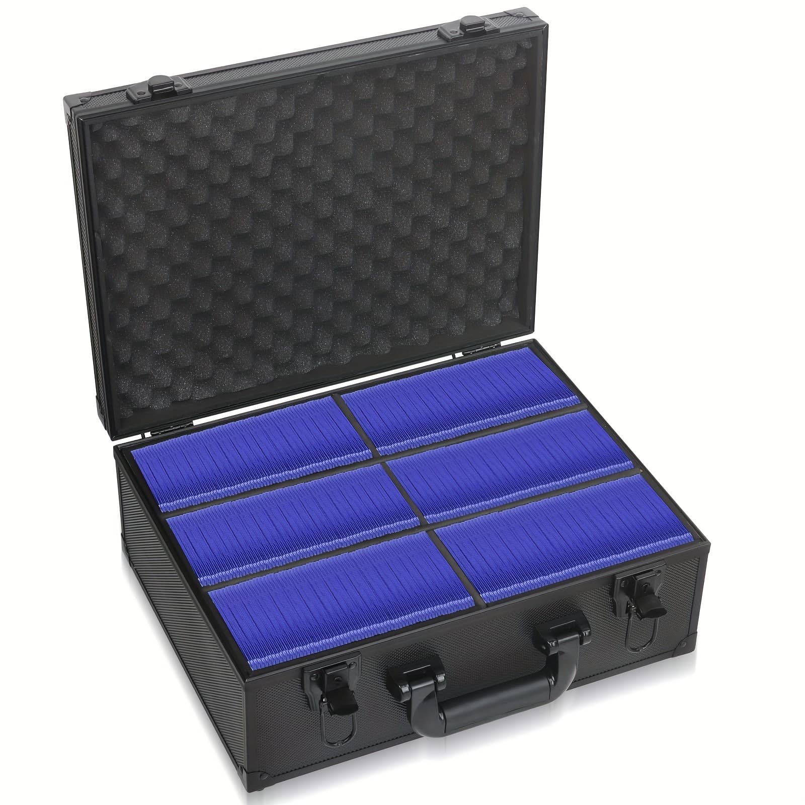 TEMU 1pc Black Storage Box For 3"x 4" 35pt Rigid Card, Black Aluminum, Graded Card Storage Hard Case, Sports Card Storage Boxes For Trading Cards( Size Is 14.96*5.9*11.42 Inches) For Mothers