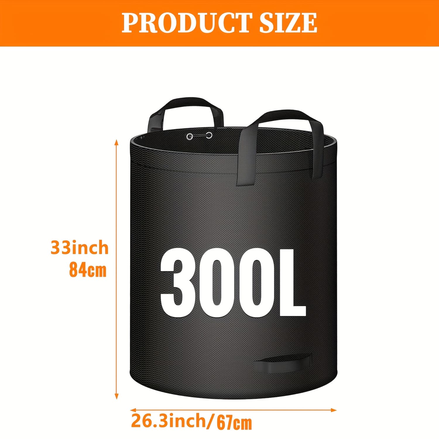 TEMU (black) 300 Liter Reusable Garden Garbage Bag, Leaf Bag, Used Leaf Garbage, Yard Garbage Bag, Lawn Yard Bag