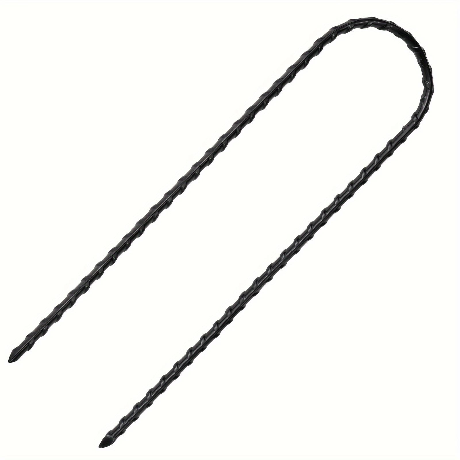 TEMU 12pcs Rustproof Trampoline Wind Stakes Safety Ground Anchors, 9 Inch Heavy-duty Stakes With Pointed End, Black Antirust Covered