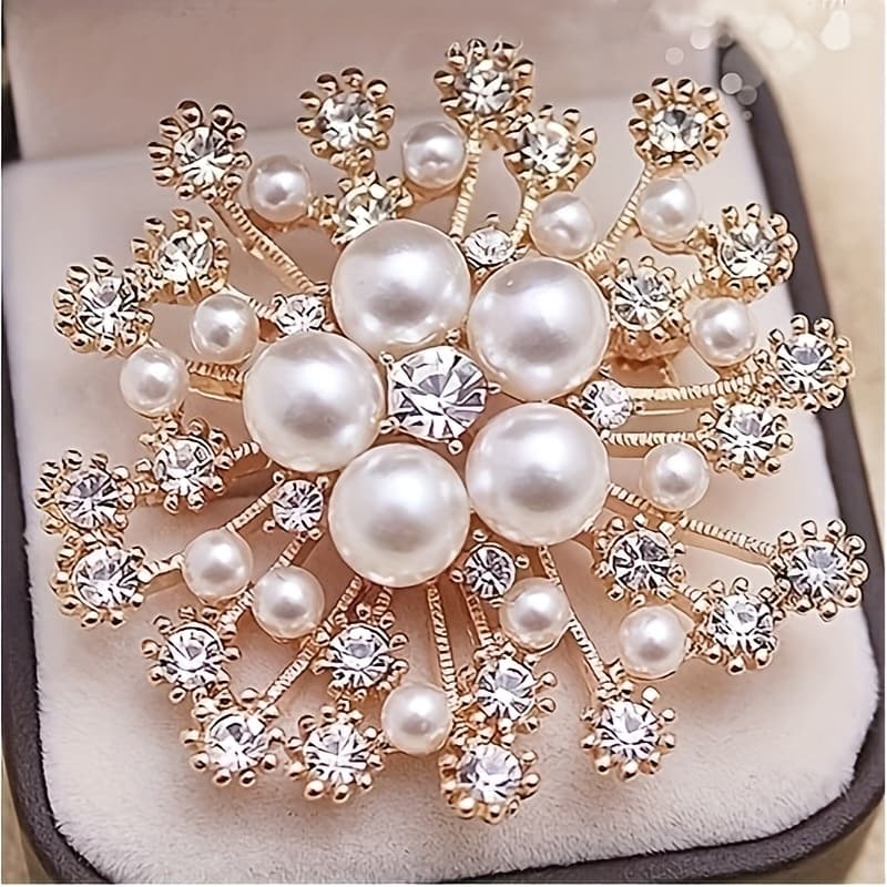 TEMU Korean-style Large Snowflake Brooch, Hollowed-out Flower Brooch, Fashionable And Elegant Women's Suit, Sweater Jacket, Accessory, Gift Snowflake Brooch