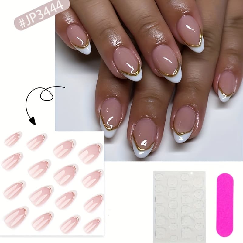 TEMU 24pcs 3d Wearing Nails Fake Nails Manicure Detachable Nail Piece Finished Product, Sweet And Cool Full Coverage Fake Nails, Suitable For Women And Category: Press-on Fake Nails