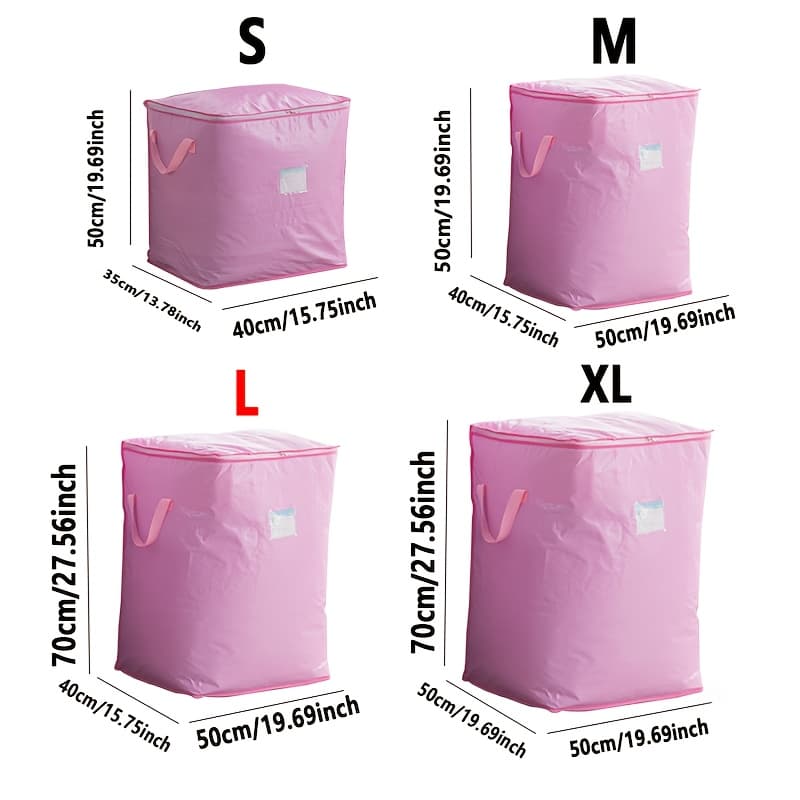 TEMU Pe Material Moving Bag, Pink - Durable Polyethylene Moving And Travel Storage Bag, Large Reusable Clothes Organizer Bag For Home Storage, Clothes Sorting And Storage, Sturdy