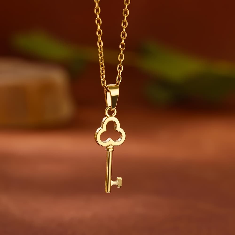 TEMU An Elegant Golden Stainless Steel Hollow Necklace, And Festive Wear, A Wonderful Gift For Women