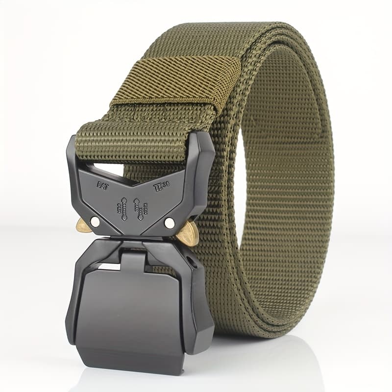 TEMU 1-pack Nylon Automatic Belt - Tactical Belt With Secure Snap , Durable Workwear Belt For Men's Outdoor Pants, Casual & , Ideal Gift For