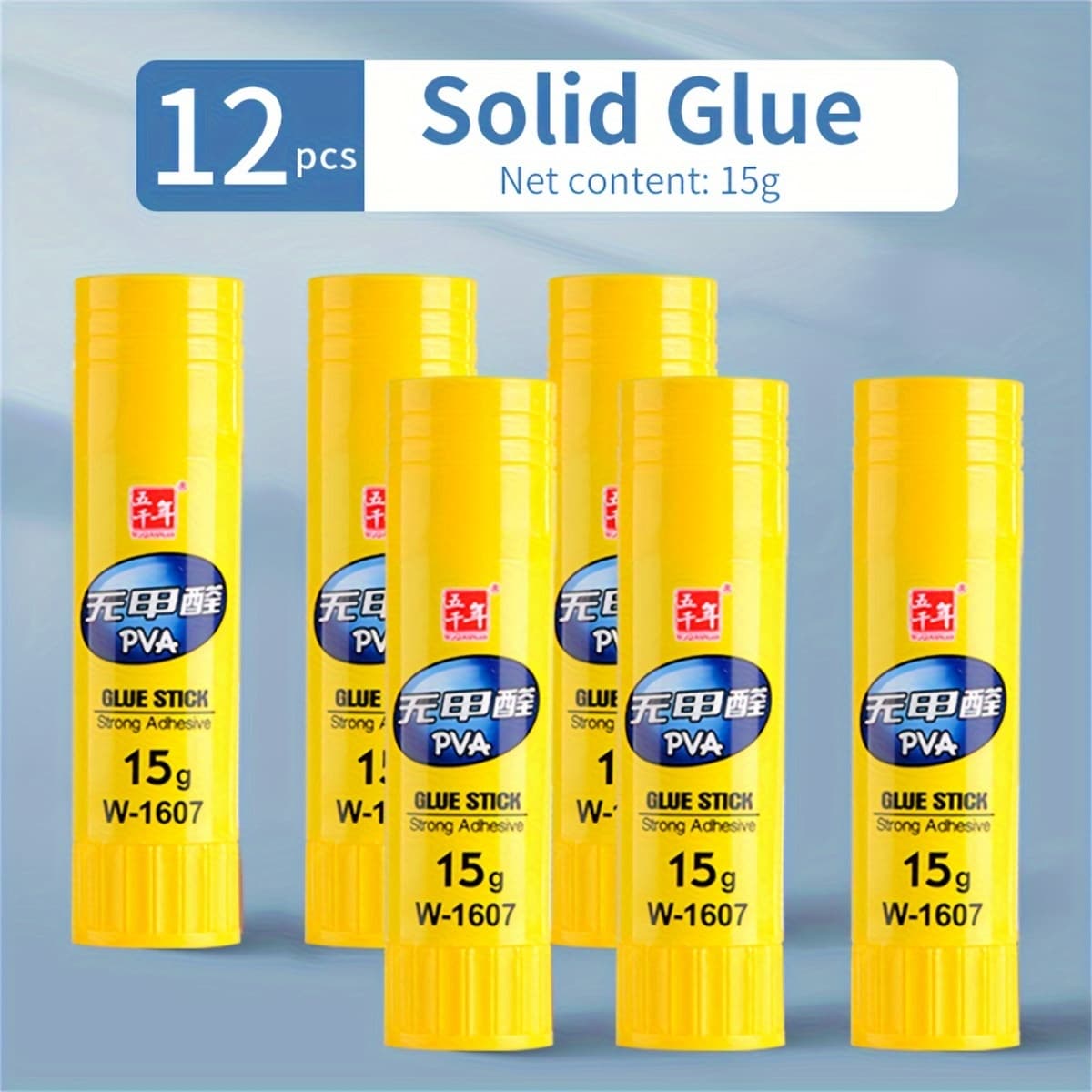 TEMU (wqn) 12pcs Pack High-strength Solid Adhesive Stick 9g/15g/21g/36g - Transparent And , Suitable For School And Office Supplies, Adhesive Glue Sticks For Diy Art Paper Card Photo Stationery