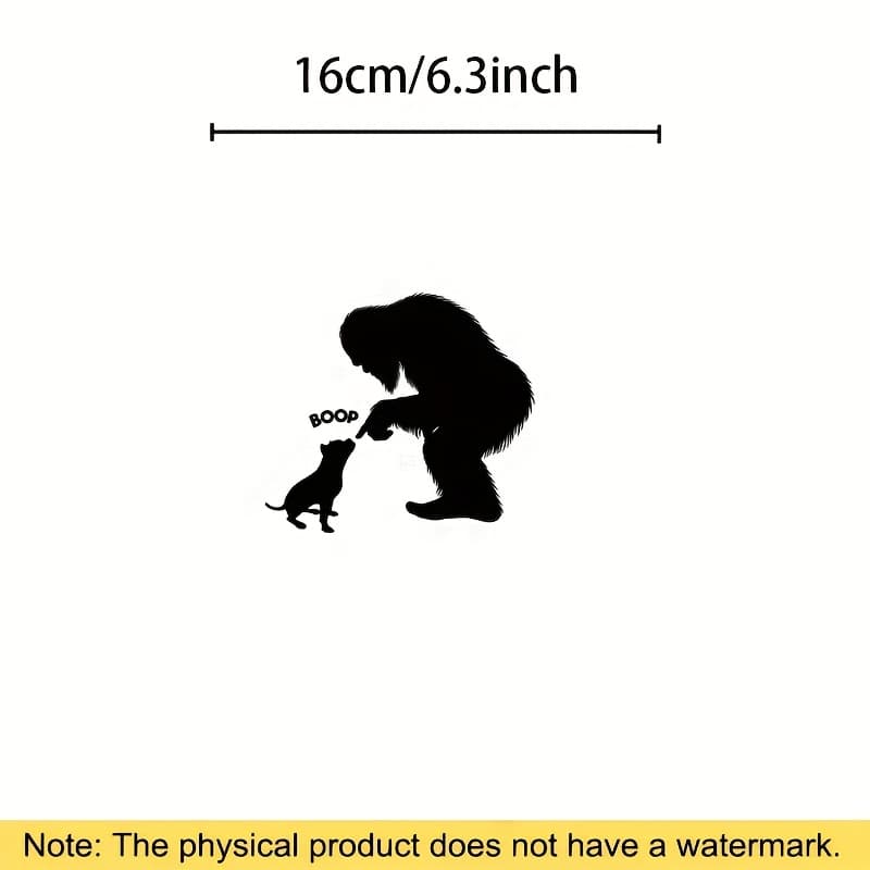 TEMU Sasquatch & Pitbull - Humorous Vinyl Sticker For Dog Lovers, Car Exterior Accessories