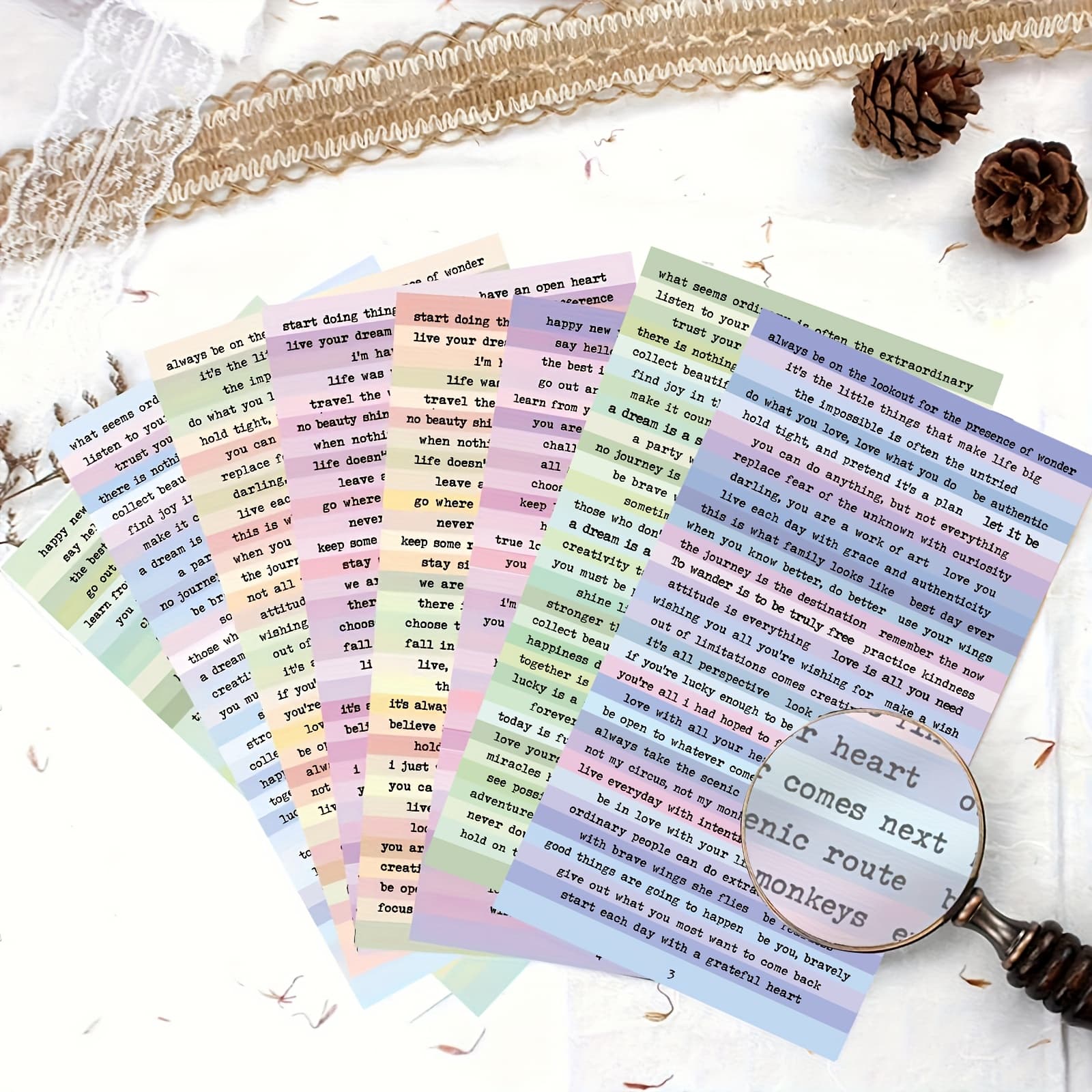 TEMU 8 Sheets Stickers For Journaling, Vintage Stickers Inspirational Quote Stickers For Scrapbooking Diary Diary Collage Notebook Album Crafts (macaron)