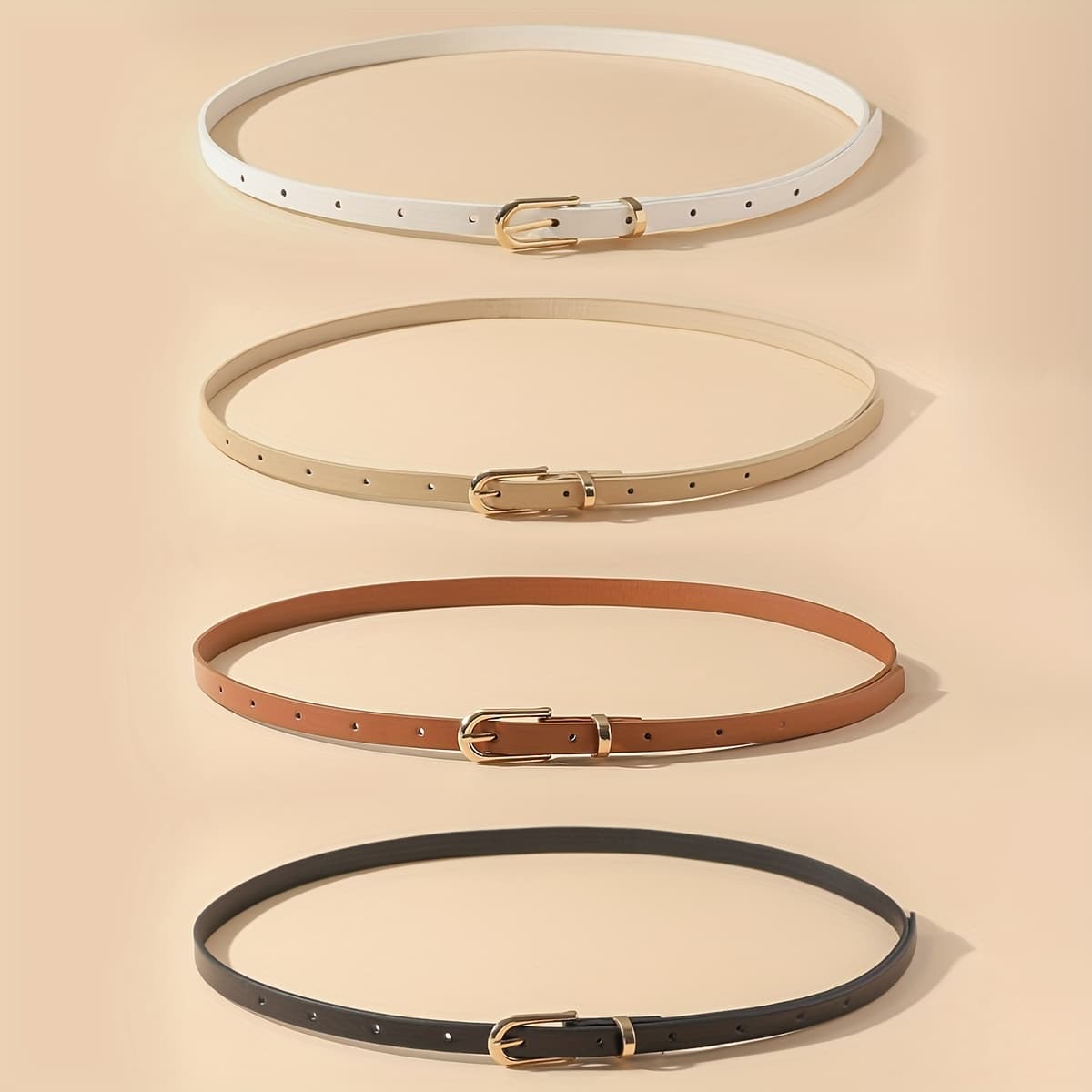 TEMU 4-pack Women's Pu Thin Strap With Pin