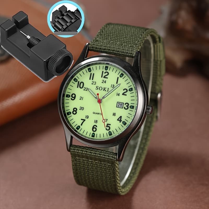 TEMU Men's Minimalist Calendar Watch With Digital Dial & Night - Quartz Wristwatch Suitable For Daily Wear, Gifts For Back-to-school, Graduation, Couples - / Watch