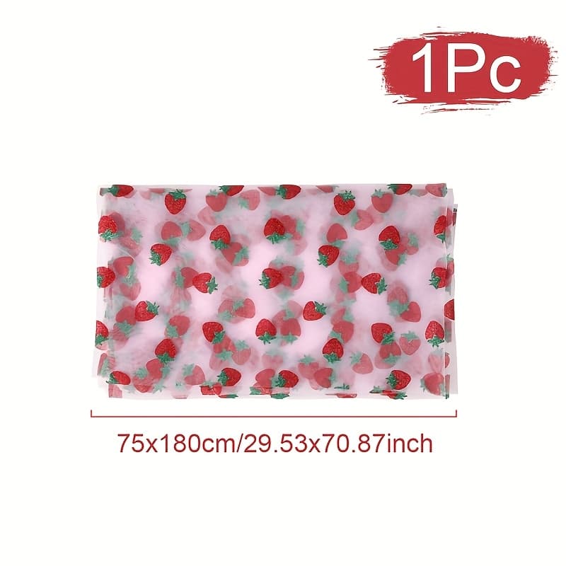 TEMU 1pc, Pink Strawberry Mesh Table Runner, Home Kitchen Table Decoration Tablecloth, 29.53x70.87 Inch, For Wedding, Bridal Shower, Birthday, Holiday, Home Decor