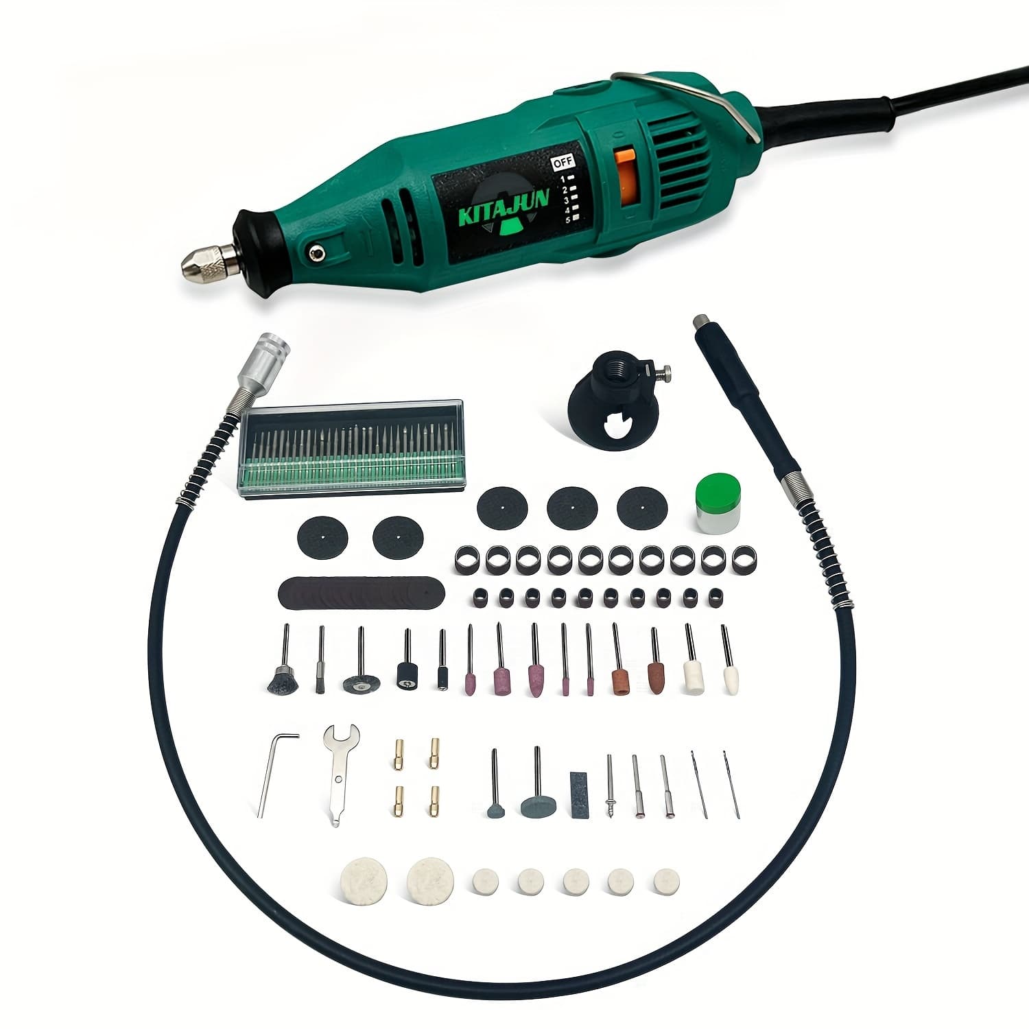 TEMU Rotary Tool Kit, 5 Speed Adjustments 10000-37000rpm, With Flex Shaft And Multifunctional , 116pcs/218pcs Accessories, Power Multipurpose Set For Craft Projects And