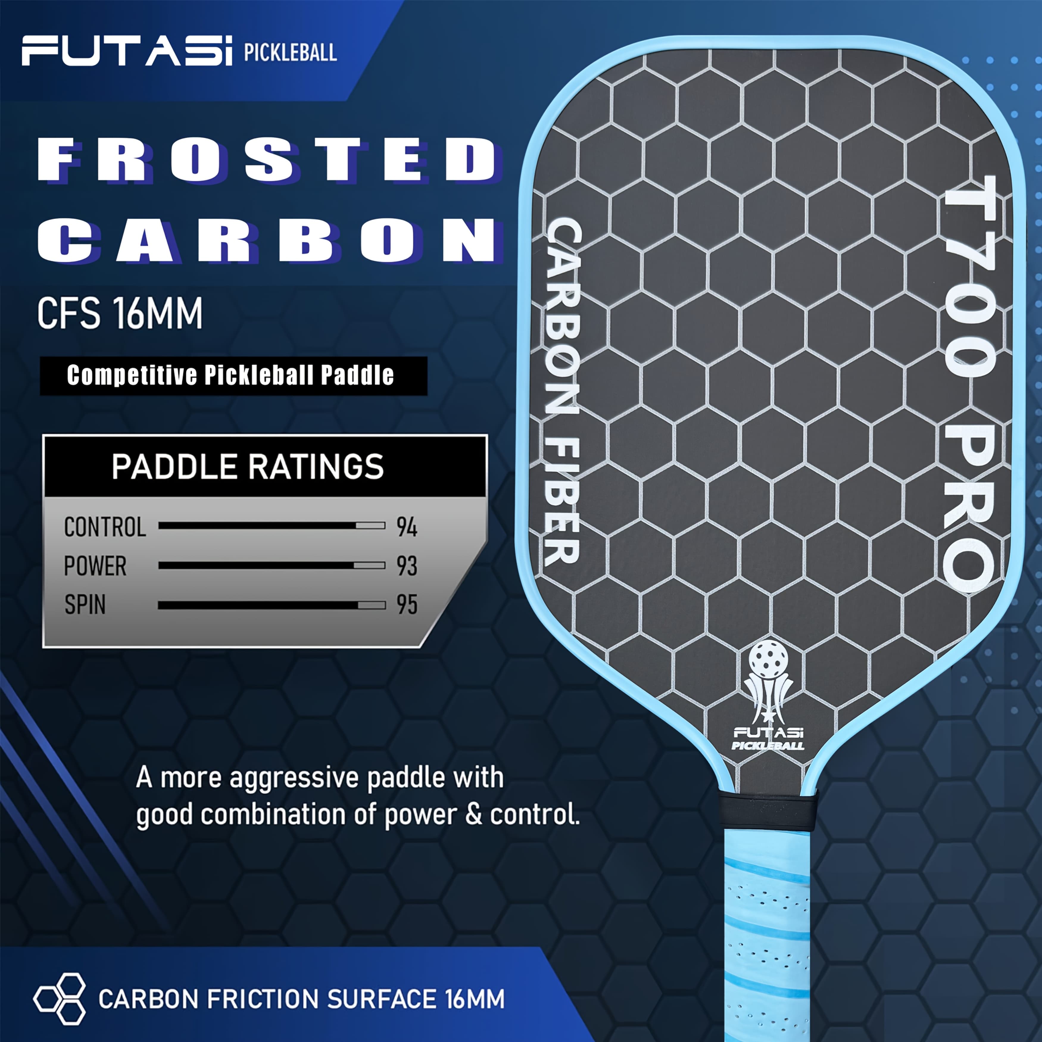 TEMU Competitive Pickleball Paddle, Adopting T700 Surface. This Technology Delivers Spin And Durability, Making It An Pickleball Paddle With Performance In Control And Offensive Play