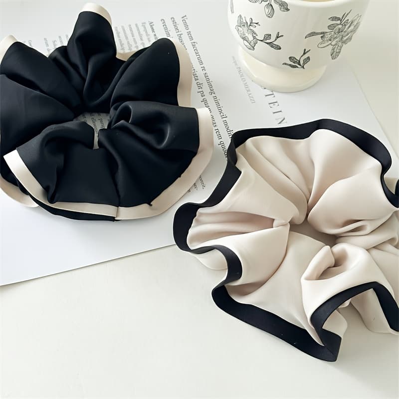 TEMU 2pcs -style Classic Elegant Cloud-shaped Donut Hair Ties With Contrasting Colors For A , For Ponytails And Buns