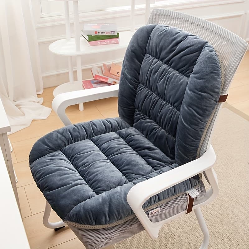 TEMU 1pc, Thick And Comfortable Seat Cushion, Office Chair Cushion, Lumbar Support And Backrest Cushion For Long Sitting, Living Room Home Decoration