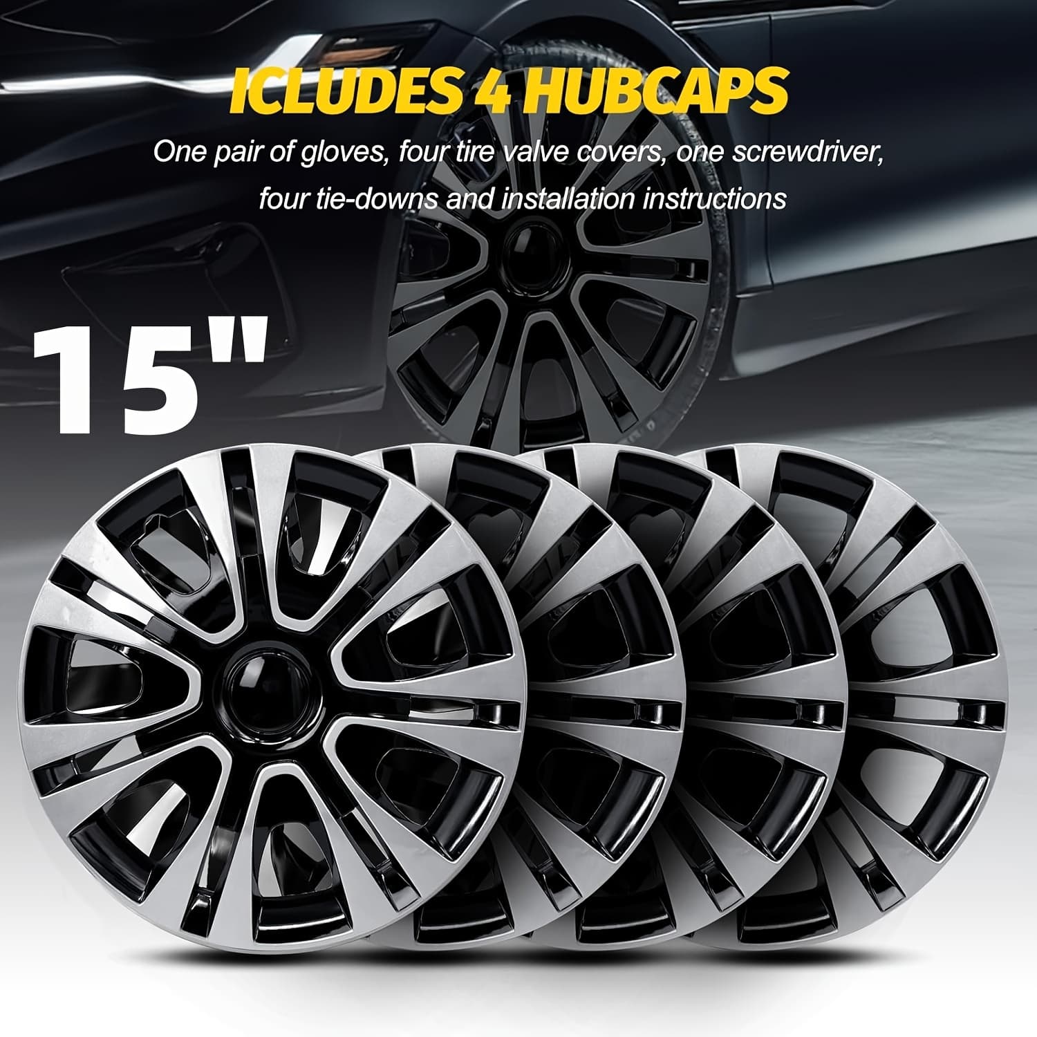 TEMU 4pcs/set 15-inch/16-inch Full Cover Wheel Covers - , , And Aesthetics, Compatible With Sedan, Truck, Suv, Coupe
