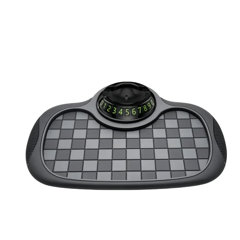 TEMU Multi Functional Car Anti Slip Pad, Car Phone Holder With Digital Number Plate, Dashboard Anti Slip Storage Pad