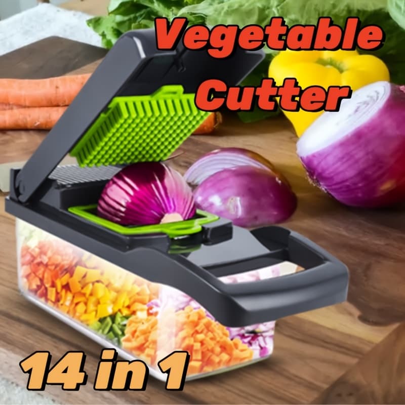 TEMU 14-in-1 Multifunctional Vegetable Chopper With Built- - Easy Clean, Dishwasher Safe Kitchen Gadget For Meal Prep