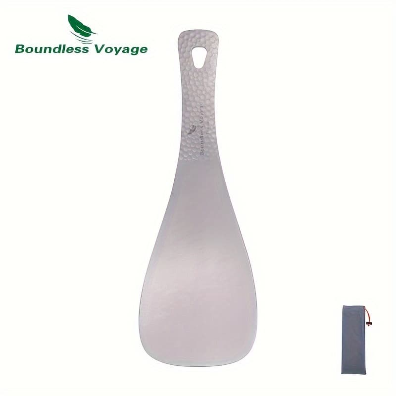 TEMU 1pc Voyage Pure Titanium Outdoor Spatula Lightweight And Portable Camping Cooking Spatula Spoon