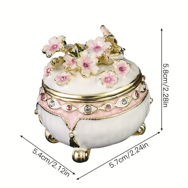 TEMU An Elegant Nordic Cherry Jewelry Box - A Round Storage Container, A For Home Decor, Suitable For Earrings, Rings, Necklaces, And More