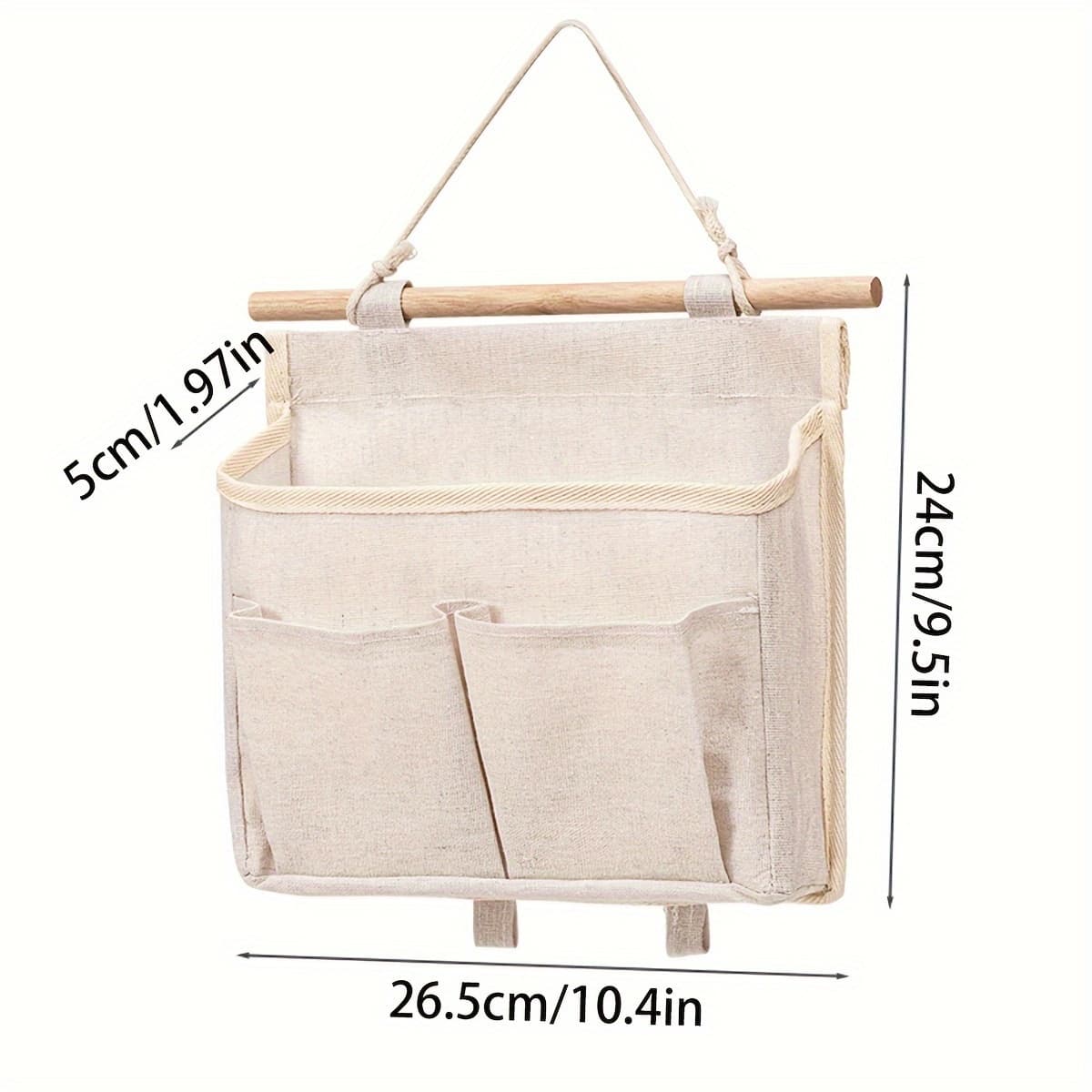 TEMU 1pc White, Gray, Multifunctional Wall Storage Bag, Fabric Hanging Bag, Bedside Storage Bag, Hanging Bag, Dormitory Bed Student Hanging Bag