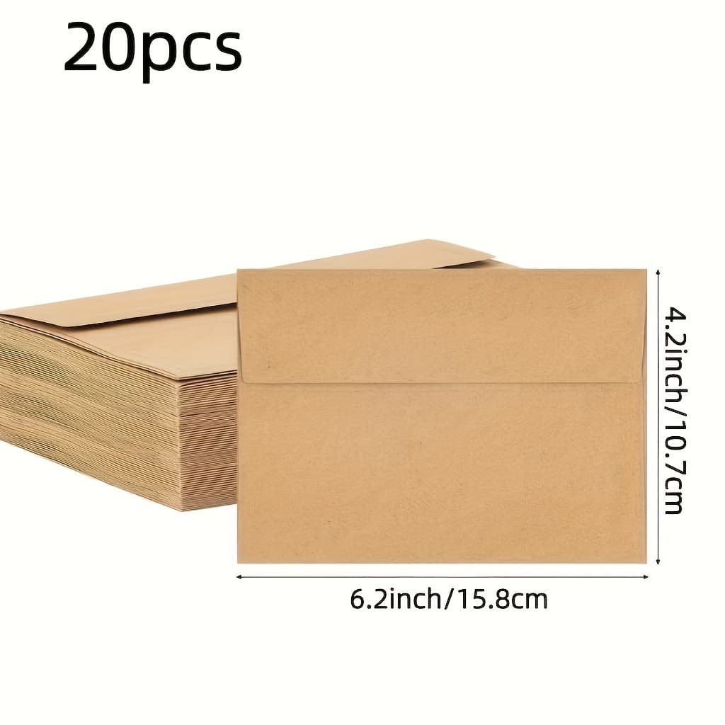 TEMU 20/40/60 Brown Paper Self-sealing Envelopes, 4 × 6/5 X 7 Inches, A4 Envelopes, A7 Envelopes, Greeting Card Envelopes, Paper Mailing Envelopes, Invitation Envelopes, Postcard Envelopes