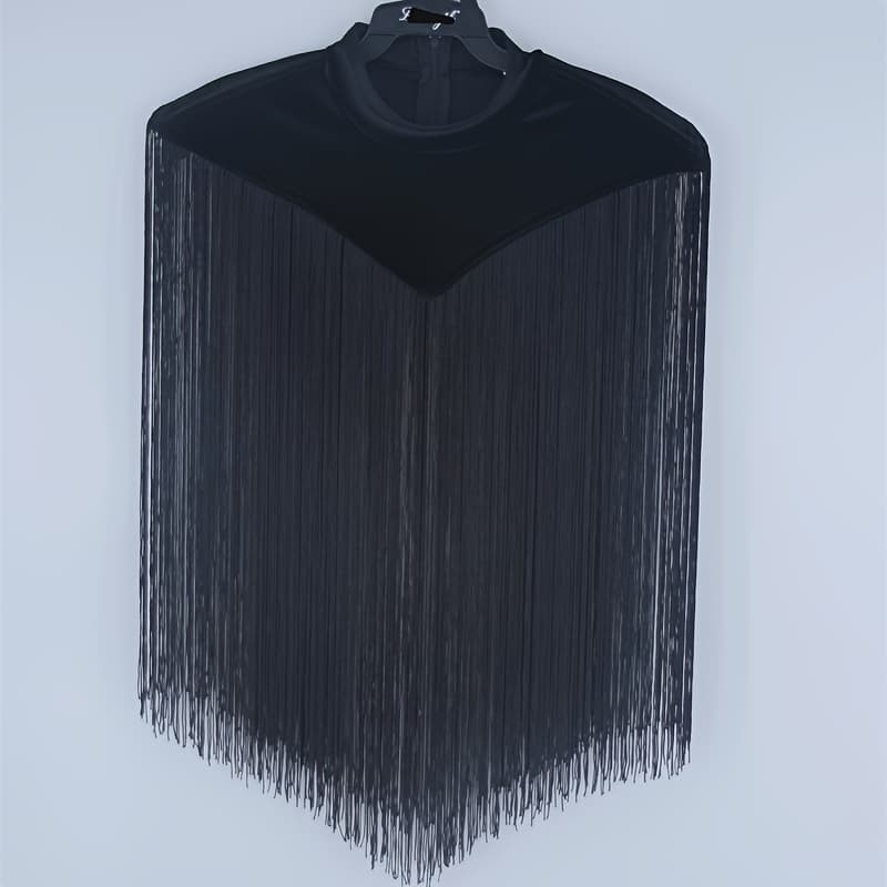 TEMU Dark Gothic Style Irregular Cape Sexy Long Tassel Half-neck Prom Stage Decor Shawl
