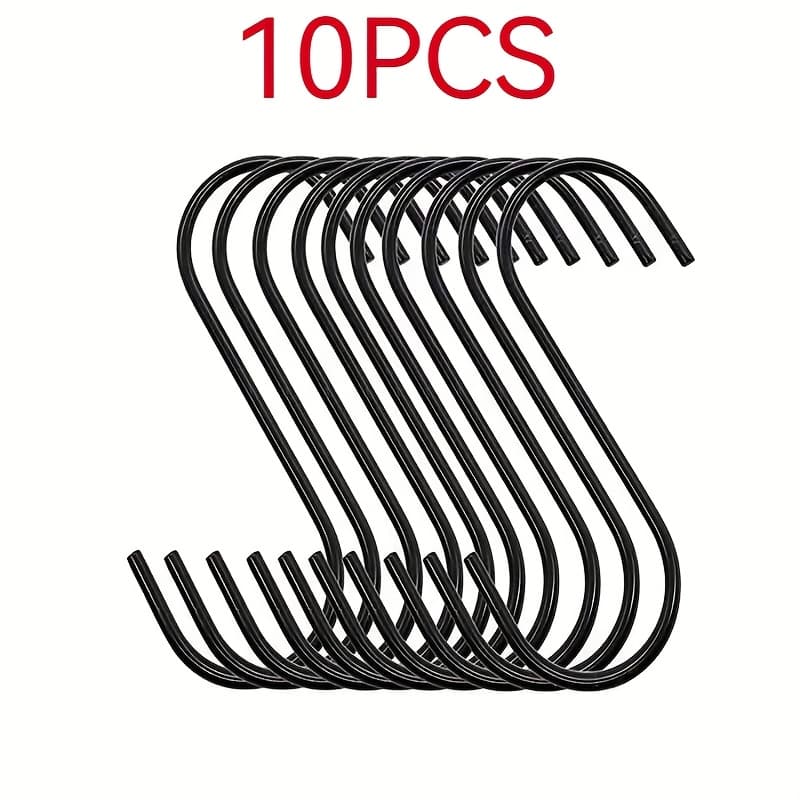 TEMU 10pcs Large -shaped Stainless Steel Hooks, Sturdy And Durable, Not Easy To , Suitable For Use In Different