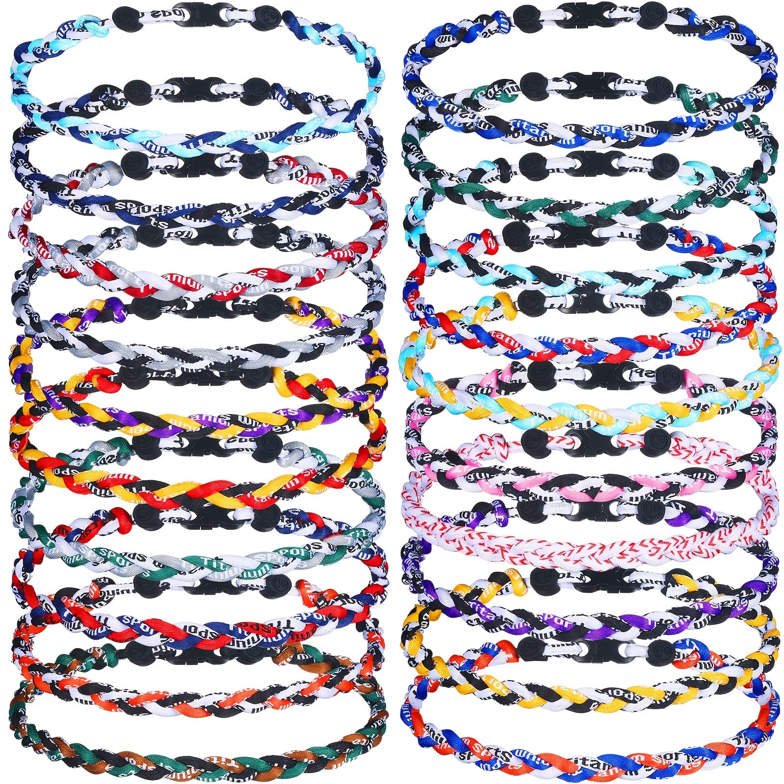 TEMU 20 Pieces Baseball Necklace 3 Braided Rope Tornado Necklace Sports Necklace Gifts For Men Player Fans Team Sports, 18 Inches