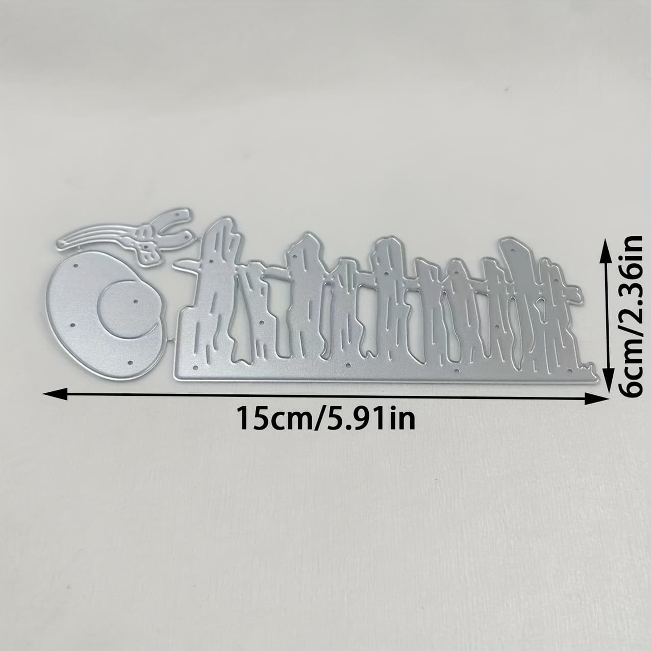 TEMU 1pc Fence And Straw Hat Metal Stencil, Diy Scrapbooking Embossing Die Cut, Handmade Greeting Card Making Metal Cutting Dies, Gift Card Making Tools