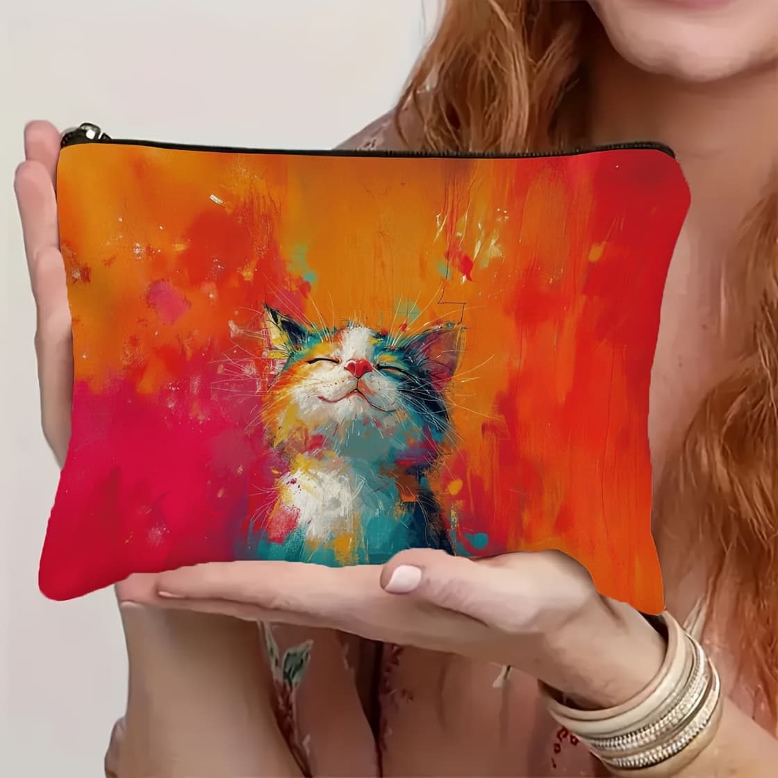 TEMU A Makeup Bag Featuring – For Cat-loving Women, Sisters, Girls, And Nieces – Ideal For Storing Cosmetics And Travel Essentials – A For Thanksgiving And Birthday Gifts