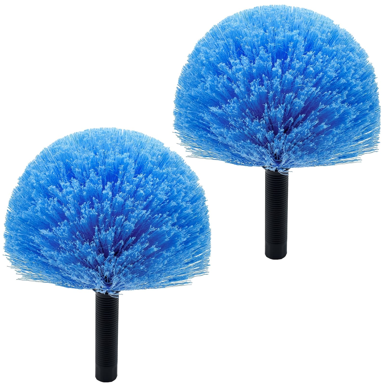 TEMU 2pcs Cobweb Duster Head Brush-twist-on Web Brush For Outdoor & Cleaning, Fits Standard 3/4 Inch Threaded Poles, Reusable Brush Heads For Cleaning