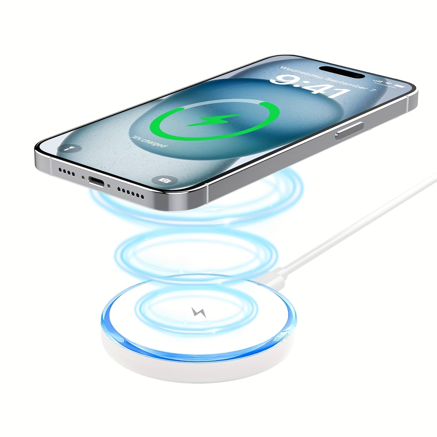 TEMU Magnetic Wireless Charger For Iphone: Charger Fast Charging Compatible With For Iphone 16 15 14 13 12 Pro And 3 Pro (no Adapter)