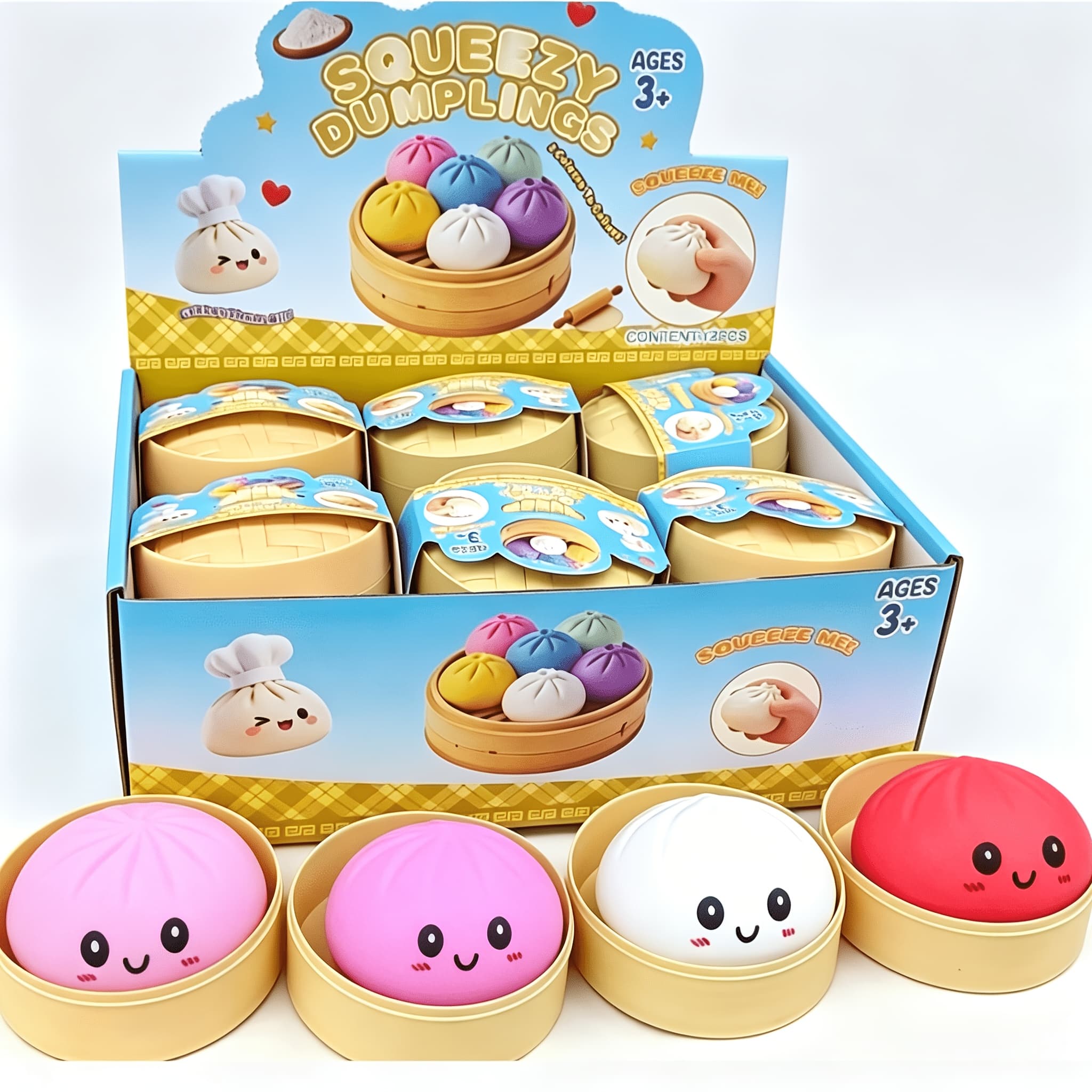 TEMU 4pcs Viral Bun Pinch Music Set, Multi-piece Party Gift Bag Set, Handmade , Slow Rebound And Sticky. Perfect As An Office, Christmas, Halloween