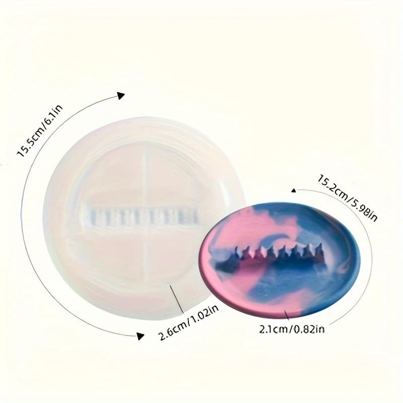 TEMU Tableware Storage Plate Silicone Mold Gypsum Aromatherapy Decoration Purple Pattern Multi-functional Storage Home Decorations Drop Glue Handicrafts
