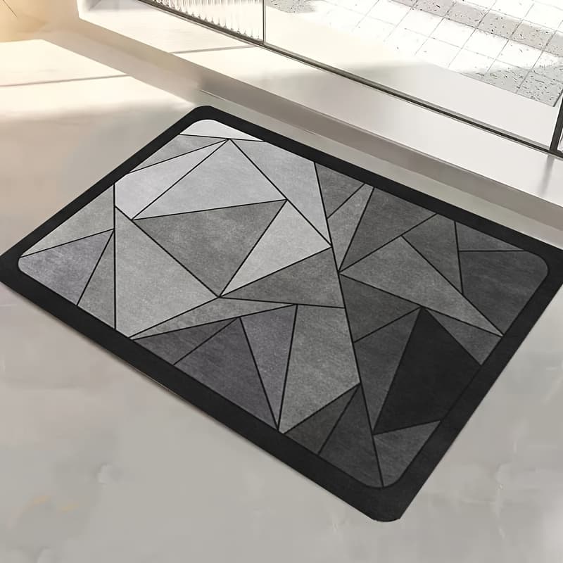 TEMU 1pc Luxury Diatomite Bath Mat - Thick, Absorbent, And Quick-drying, With A Non-slip Rubber Base, Suitable For Bathroom Entrances And Entry Doors
