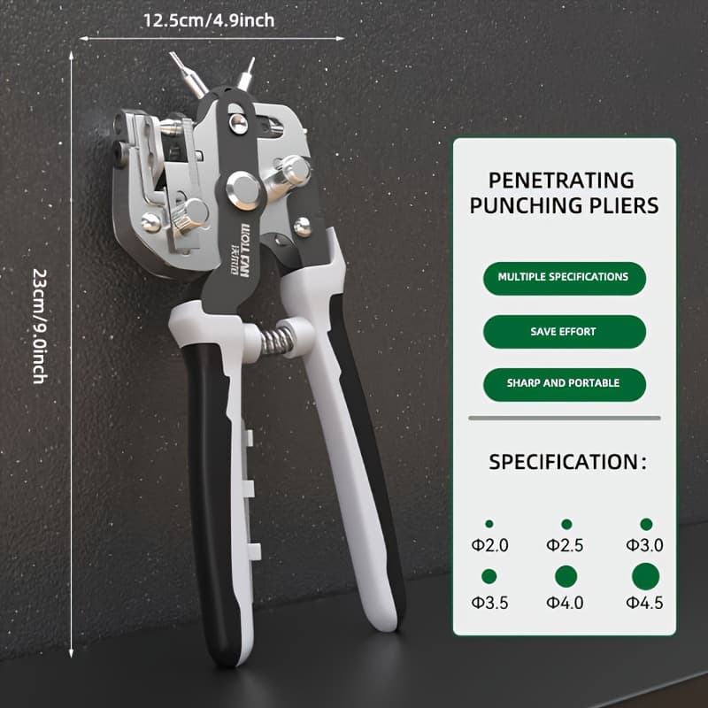 TEMU Punch Pliers Belt Puncher Professional Leather Puncher Household Belt Puncher Belt Bag Punch Pliers Hole Opener Leather Belt Hole Puncher