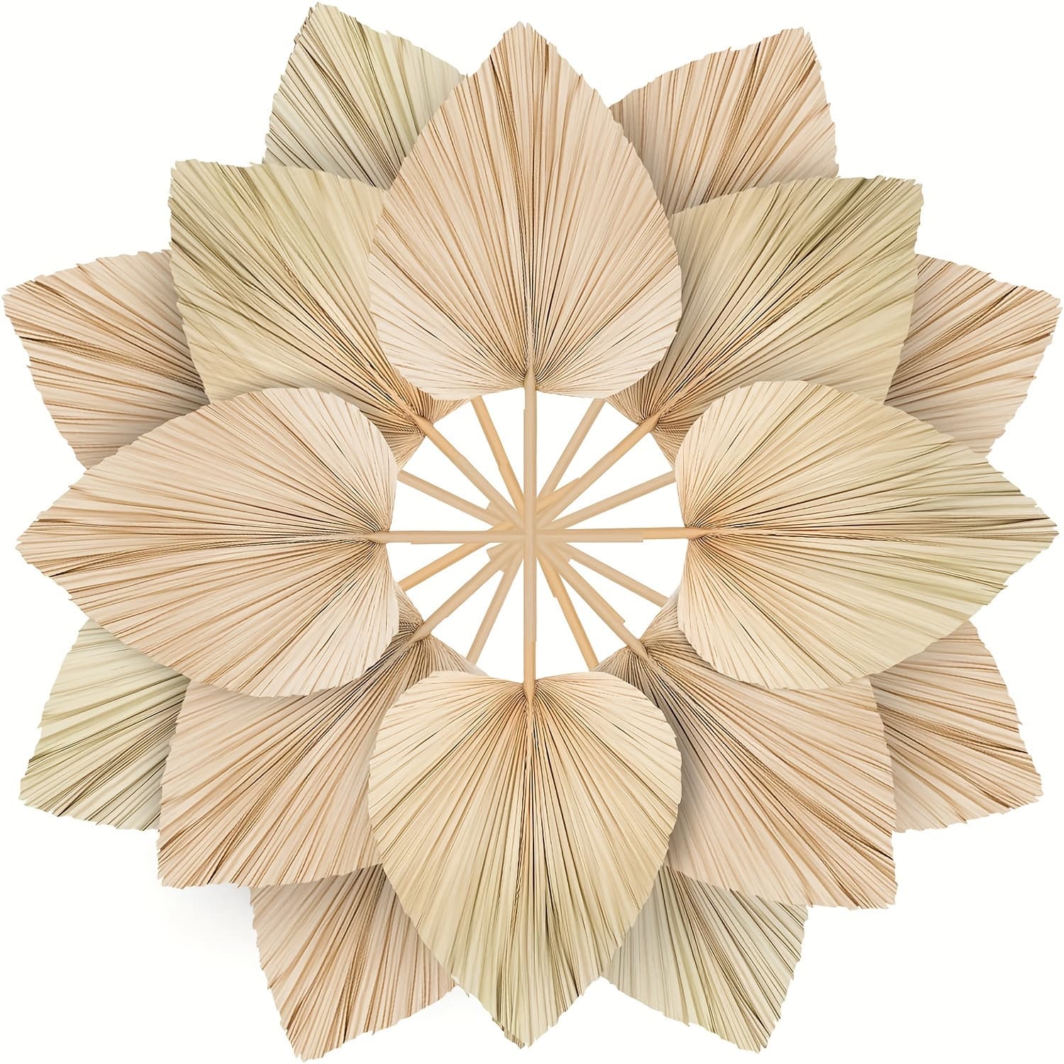 TEMU Dried Palm Leaves 10pcs 17.3' Natural Dried Palm Large Dried Dried Flower Bouquet For Boho Wedding Home Party Kitchen Vase Farmhouse Table Arrangements Anniversary Decor