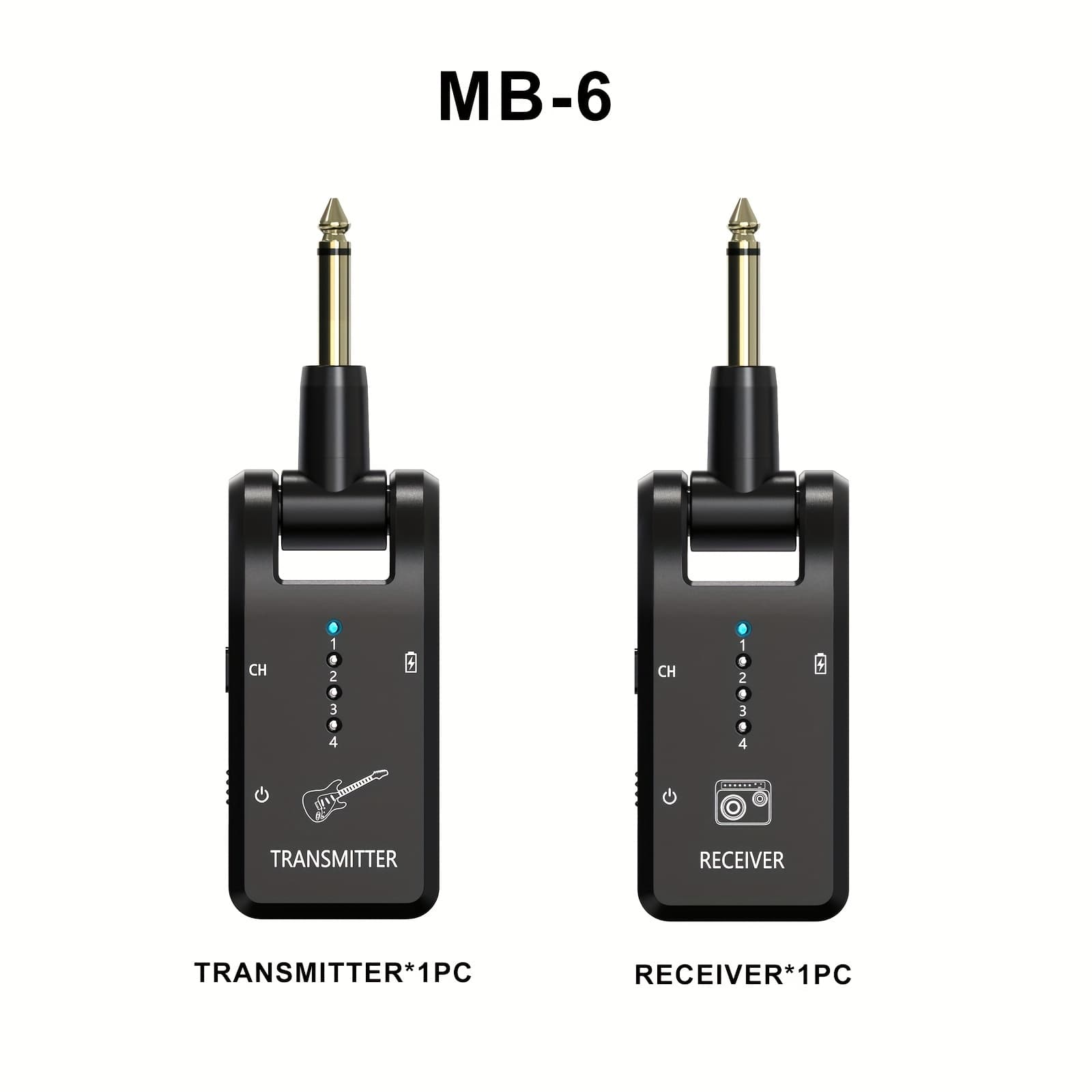 TEMU Upgrade 2. 4ghz Wireless Guitar System With Built-in Rechargeable Li-battery, Wireless Guitar Transmitter And Receiver, For Electric Guitar, Bass, And Saxophone