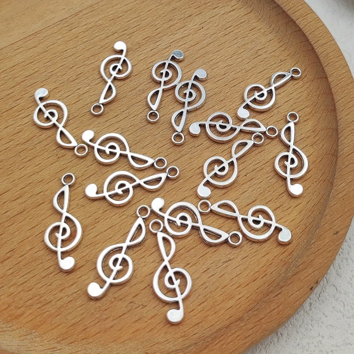 TEMU 15pcs Silvery Music Note Sign Charms Pendants For Jewelry Making Diy Necklace Bracelet Earrings Accessories