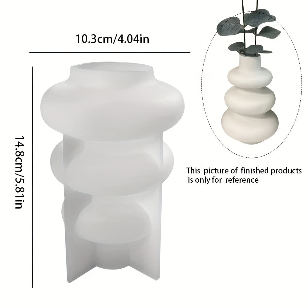 TEMU Nordic Spiral Silicone Mold For Diy Vase Making, Silicone Flower Vase Mould For Plaster Concrete Cement Resin Casting, Silicone Vase Mold For Diy Art Crafts And Home Decor
