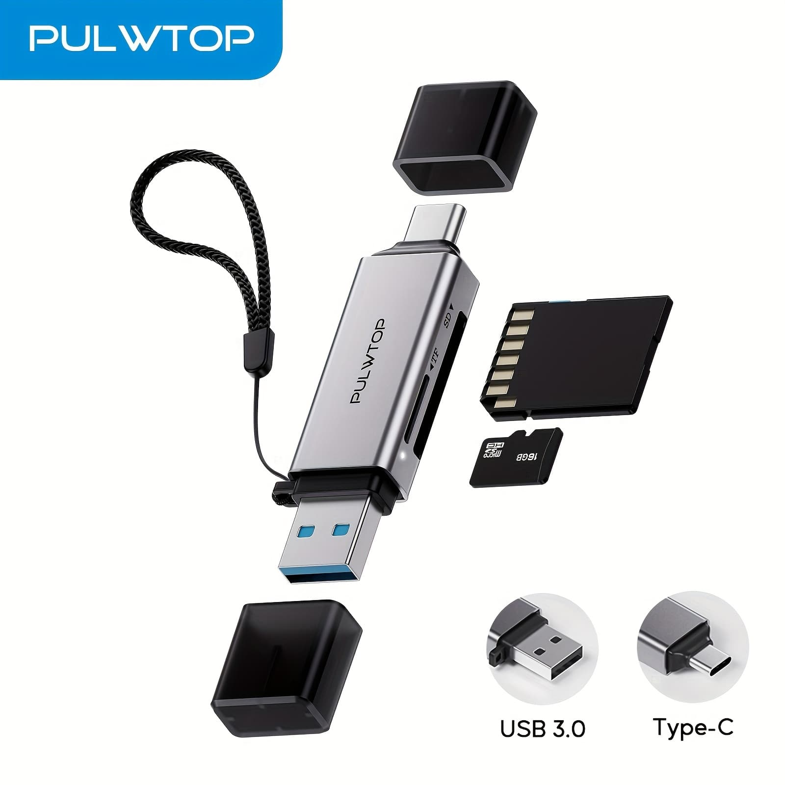 TEMU Usb 3.0 , Dual Slots Usb 3.0 Type C To Card Adapter For Sd///sdxc/mmc [card Not Included], No Driver Needed, Plug And Play