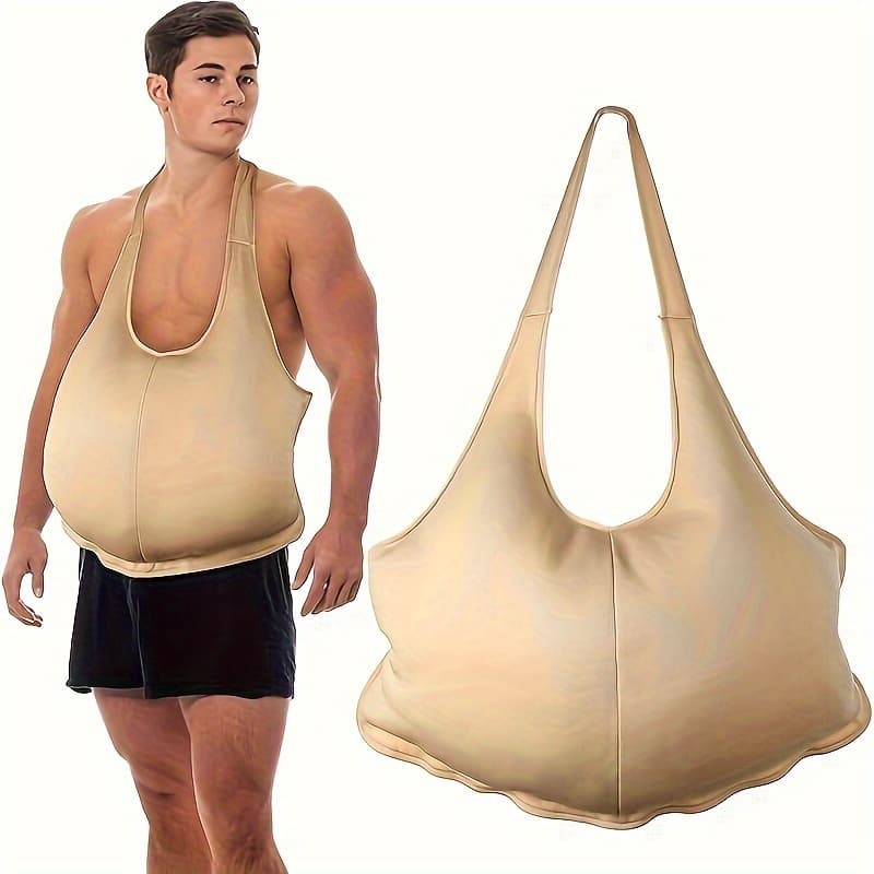 TEMU Santa Claus Suit Men's Unisex Padded Belly Stuffer Santa Belly Costume For Christmas Halloween Cosplay