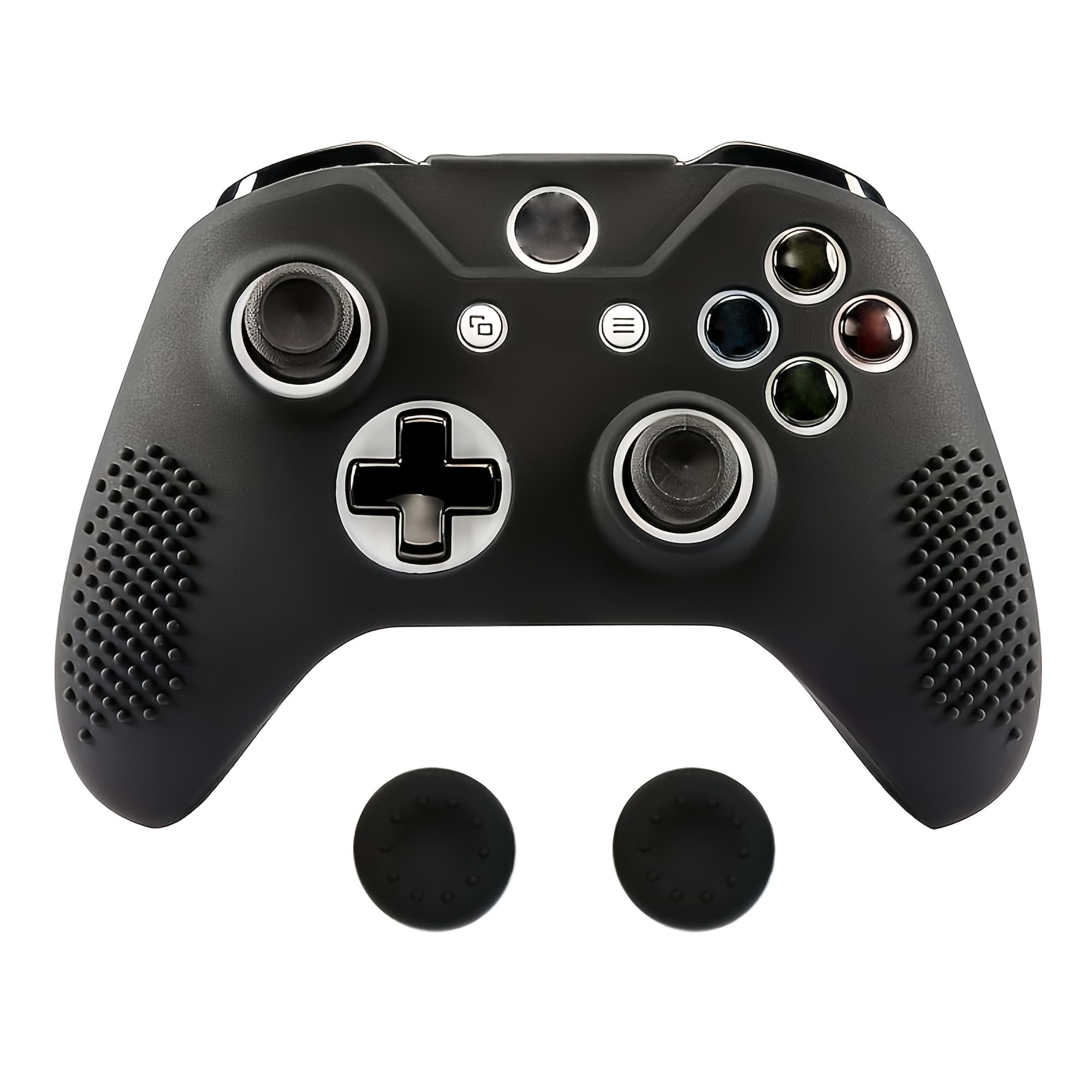 TEMU Soft Anti-slip Silicone Case Cover Thumb Caps Protector Skins For Controller - Semi-transparent Clear/black/red/blue+ Grips Caps